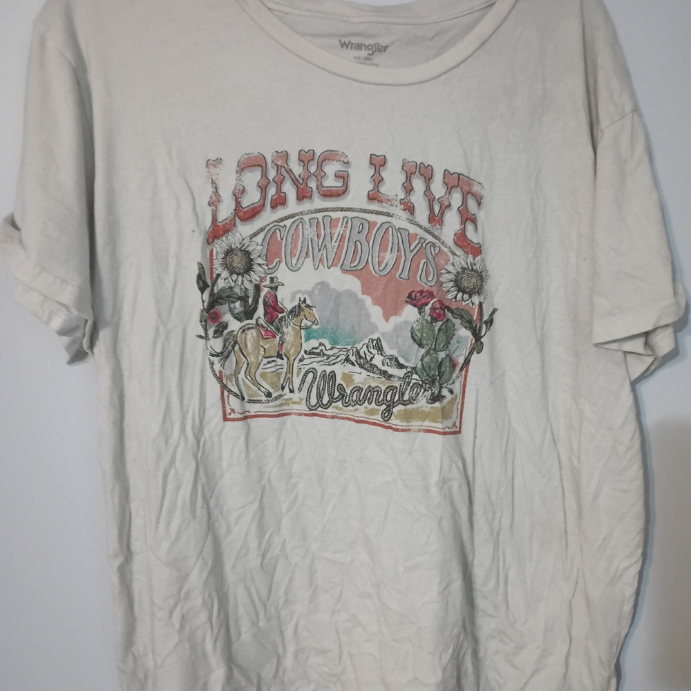 Wrangler Cream Graphic T-Shirt with Western Motif